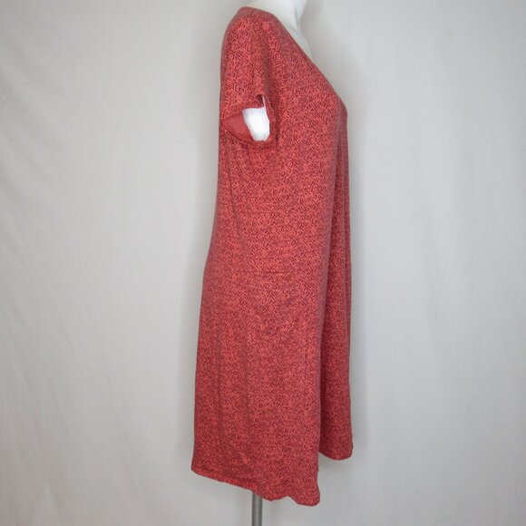 Toad & Co Salmon Pink Marley Short Sleeve V-Neck Shirt Dress Women's XL Xlarge - Picture 4 of 9